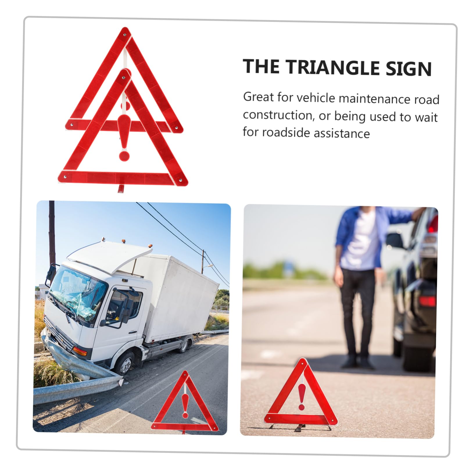 FUNOMOCYA Car Warning Tripod Road Safety Kit Auto Folding Sign for Vehicle Truck