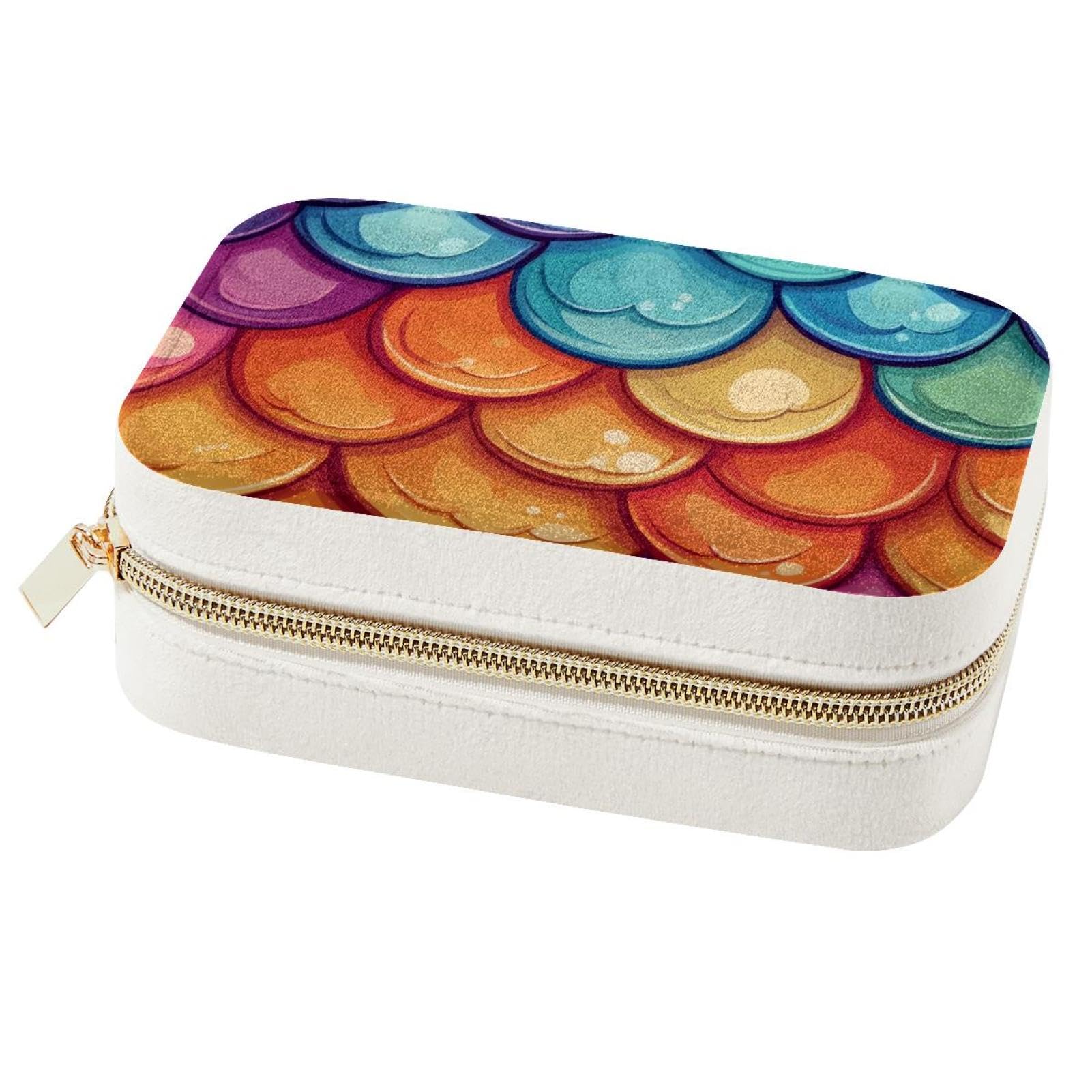 Boîte à bijoux sirène compacte avec compartiments bagues et colliers pour fille