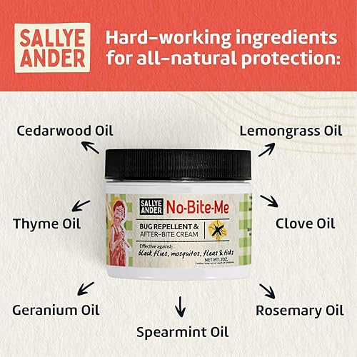 Miniatura 5 de SALLYEANDER No-Bite-Me Crema repelente de insectos natural y antipicazón segura para niños y bebés repele los mosquitos moscas negras pulgas y
