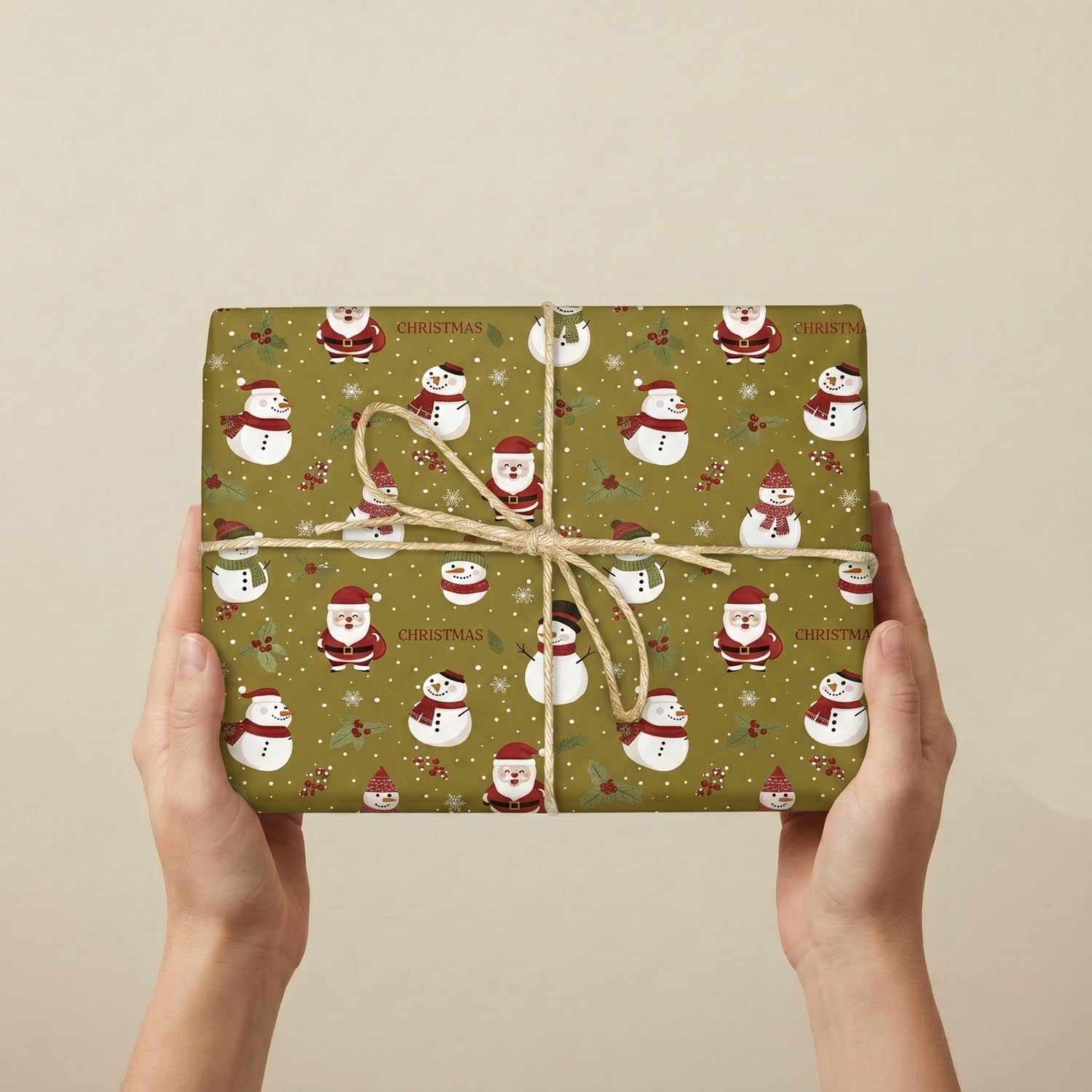 Rouleau de papier cadeau Bonhomme de neige 62 cm x 80 m Grande bobine résistante - Cadeaux festifs boutiques Commerces - FP Fiesta Paper