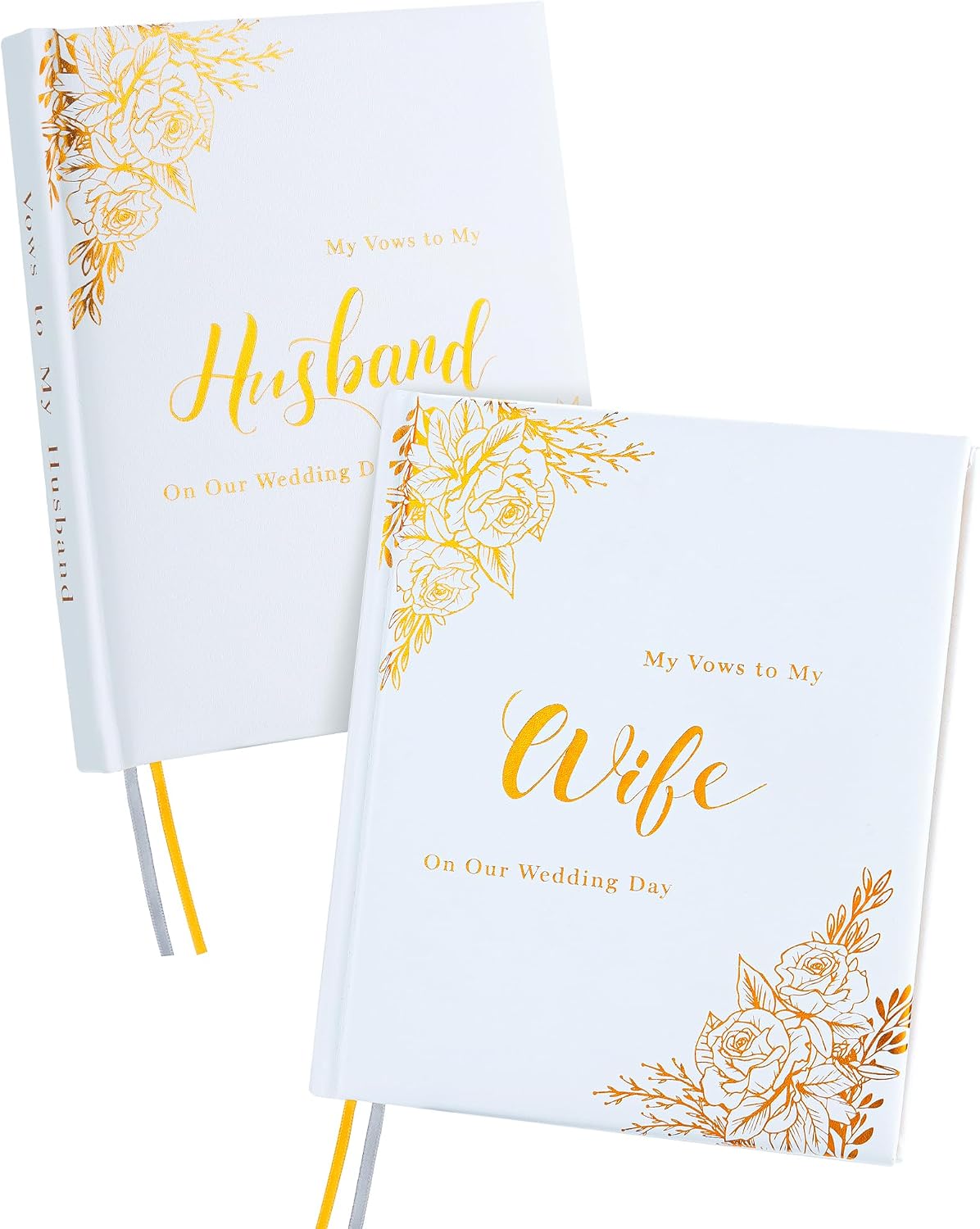 Wedding Vow Books His and Hers 2 Pack Hardcover | Wedding Registry Gifts Ideas for Bride and Groom, Notebook for Ceremony Vows Book for Wedding Renewal & Wedding Must Haves