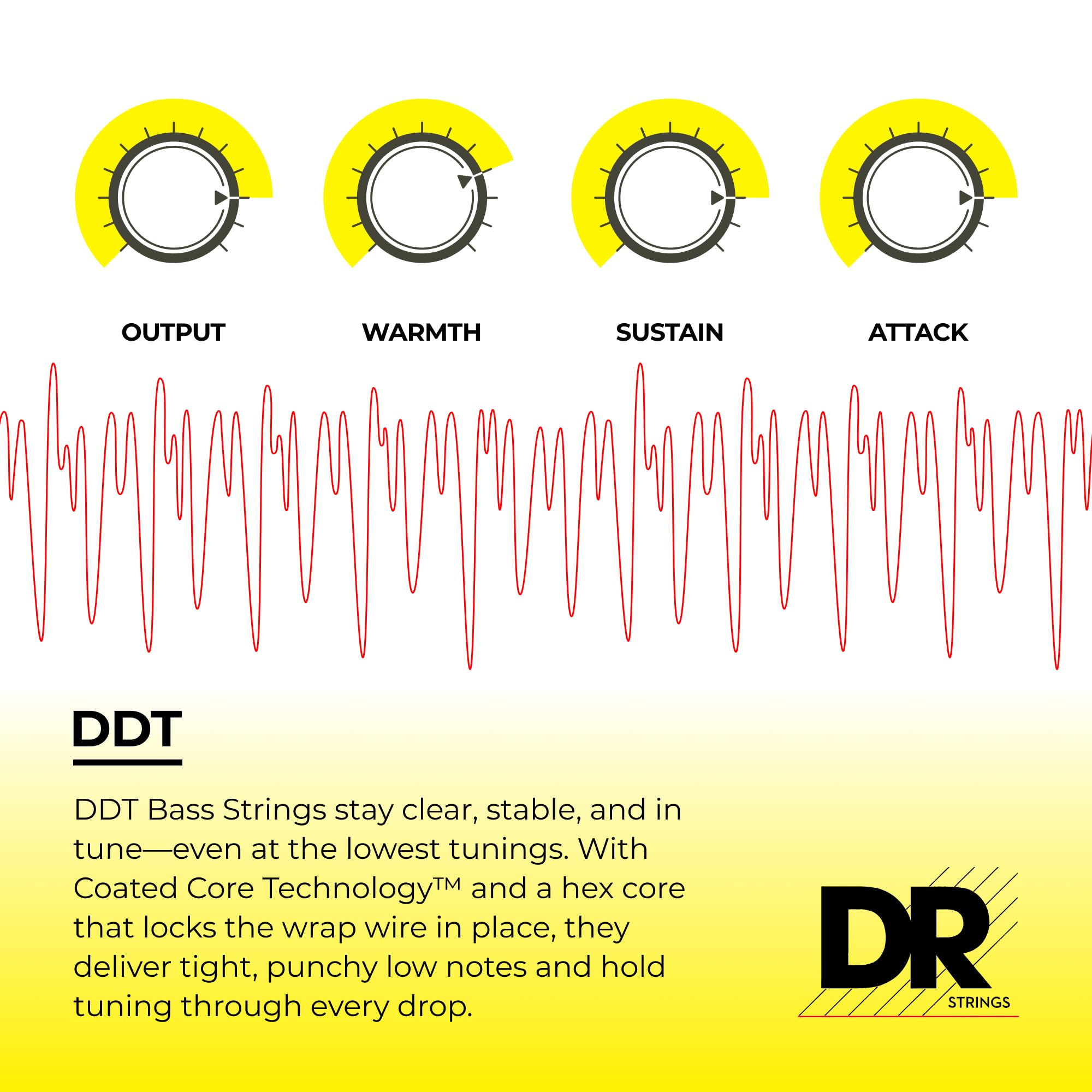 Amazon.com: DR Strings DDT Bass Guitar Strings (DDT5-45) : Musical