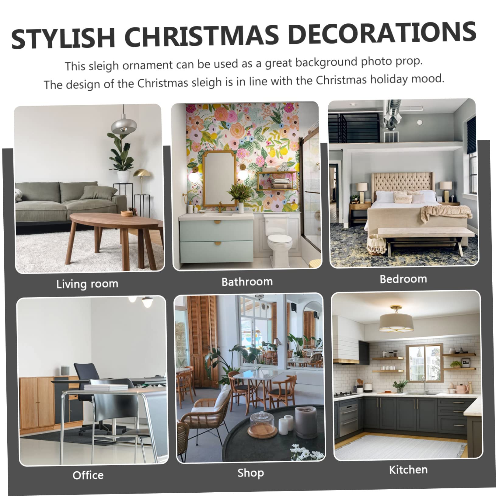 TOPBATHY 16 Pz ciondolo a slitta in legno ornamenti di decorazioni natalizie in miniatura ornamento da slitta da scrivania lavoretti natale lavoretti di natale squisito ornamento da slitta