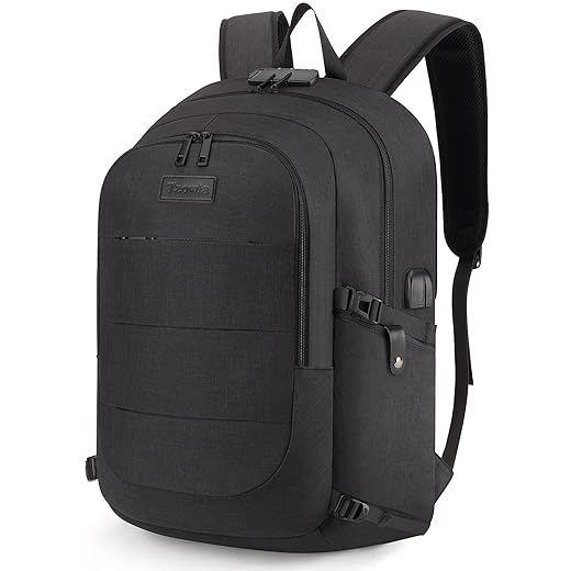 Tzowla Zaino Porta PC Universitari Uomo e Donna,Zaino da Viaggio Impermeabile Antifurto di Ricarica USB e Serratura per Notebook/Computer da 15,6-17,3 Pollici