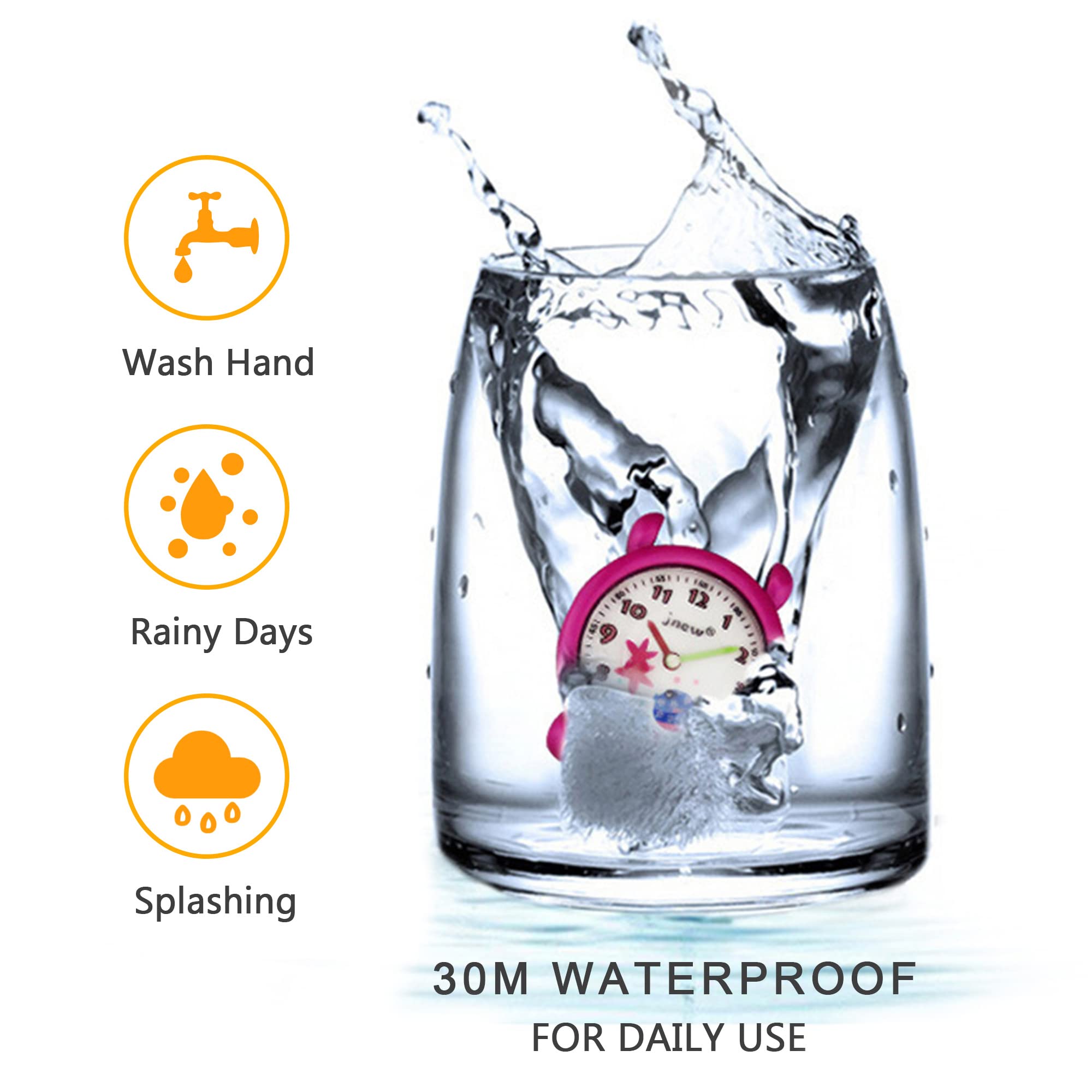 Reloj de Pulsera para Niñas Analógico Cuarzo 3ATM Impermeable 3D Dibujos Animados Correa Silicona