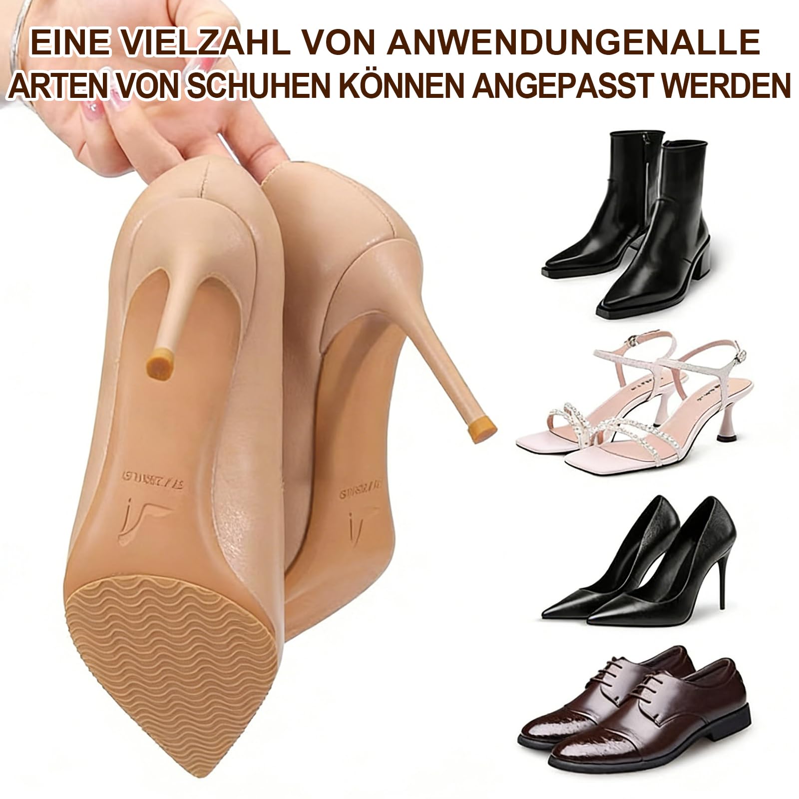 6 sztuk podkładek antypoślizgowych do naprawy, gumowe podeszwy do naklejania, gumowe podeszwy do przyklejania, do wszystkich rozmiarów (15 x 10 cm, khaki)