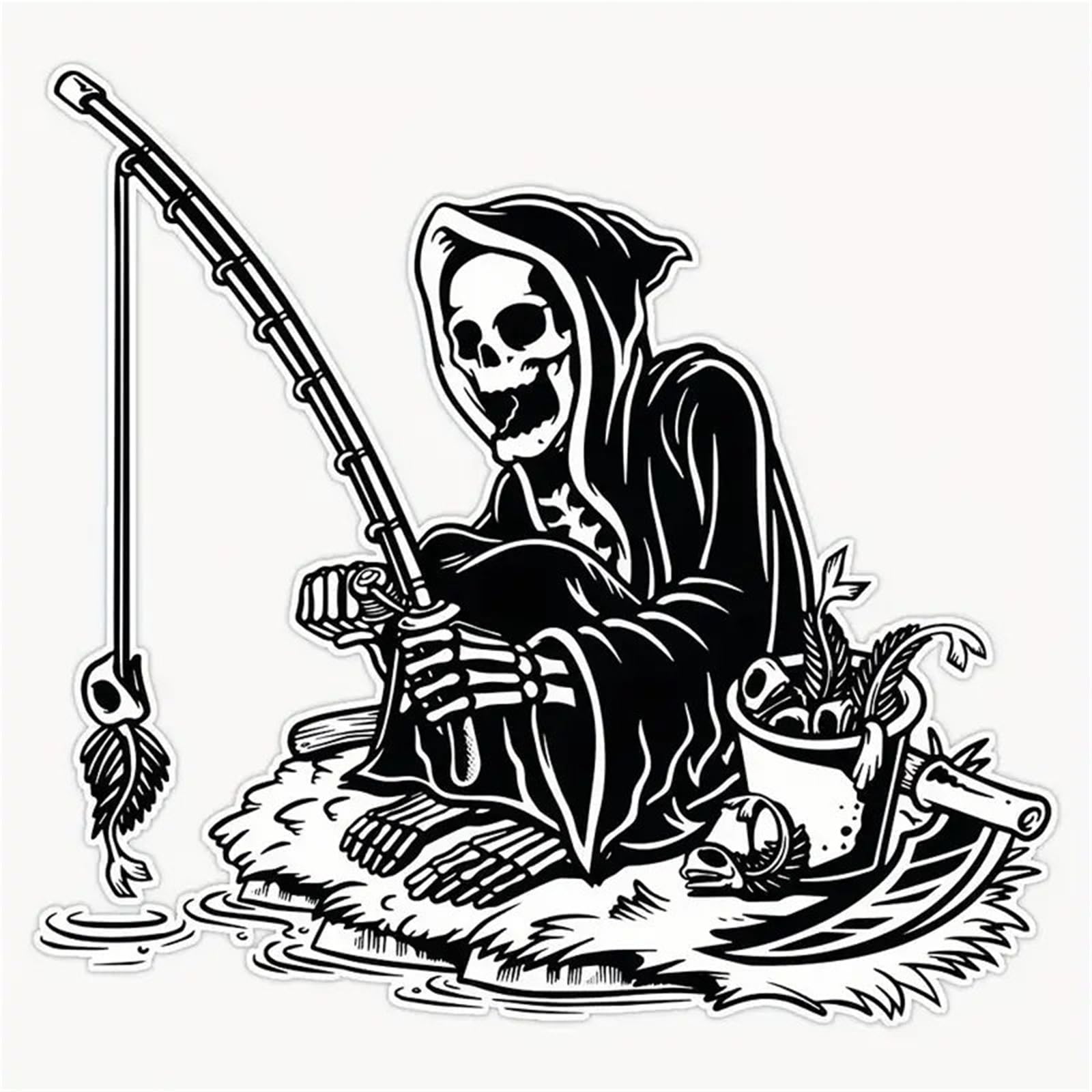 HAfgDJ 1pc I Skeleton Sticker Bumper Sticker Decal for Laptop Car Helmet Motorcycle