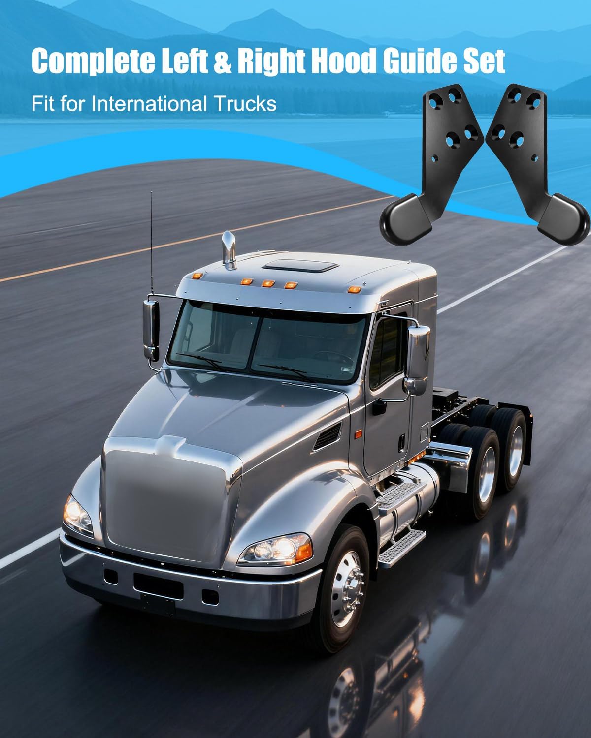 Hood Guide LH and RH Side Compatible with Select International Trucks HLK2733R HLK2733L 3810982C1
