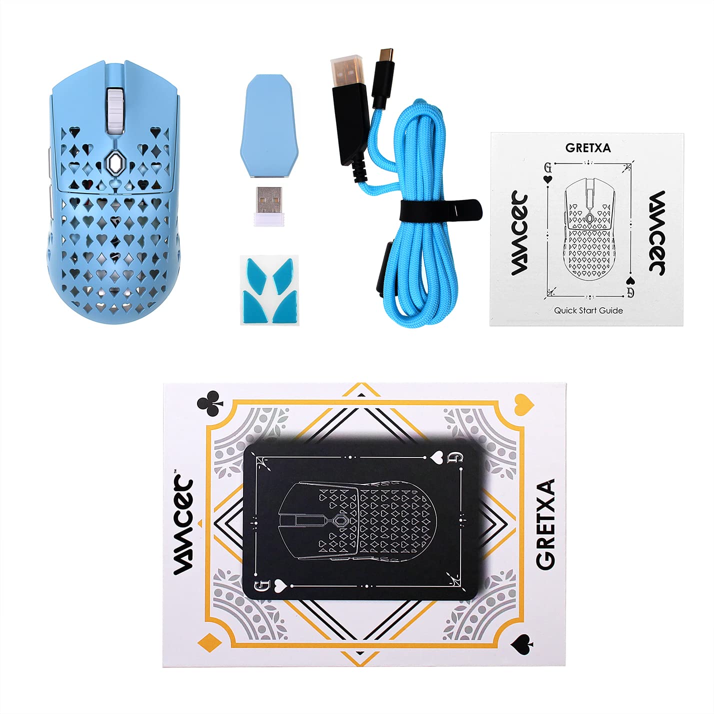 Contents of the Vancer Gretxa Wireless Gaming Mouse package