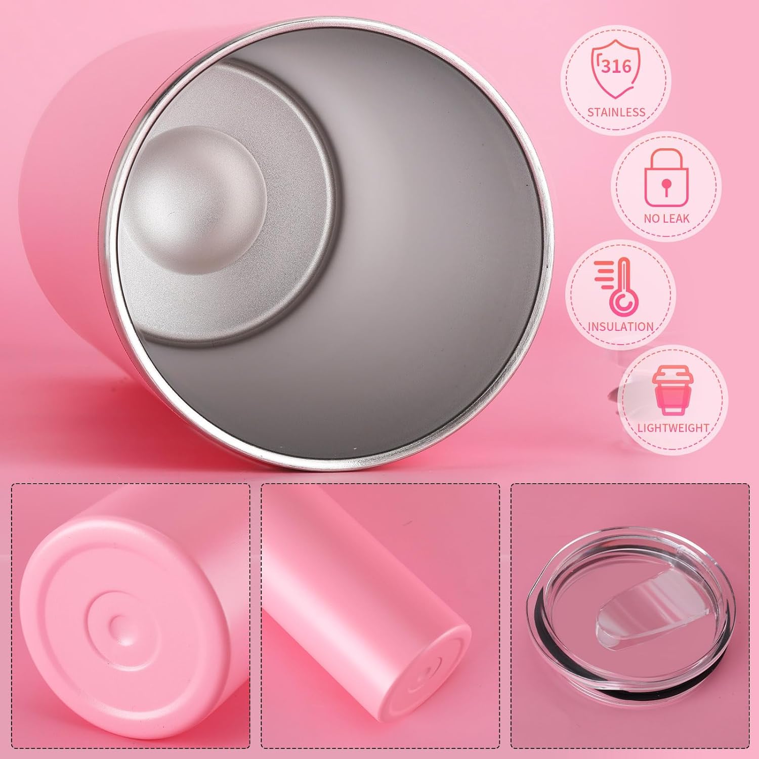 Skinny Tumblers Bulk 20 oz Stainless Steel with Lids and Straws Blank Slim Insulated Cup Double Layer Water Cups for Travel, DIY(Mixed Colors,24 Pcs) - Image 4