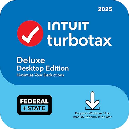 TurboTax Deluxe Desktop Edition 2025, Federal & State Tax Return