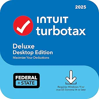 TurboTax Deluxe Desktop Edition 2025 for Federal & State Tax Returns (Windows 11/macOS Sonoma)