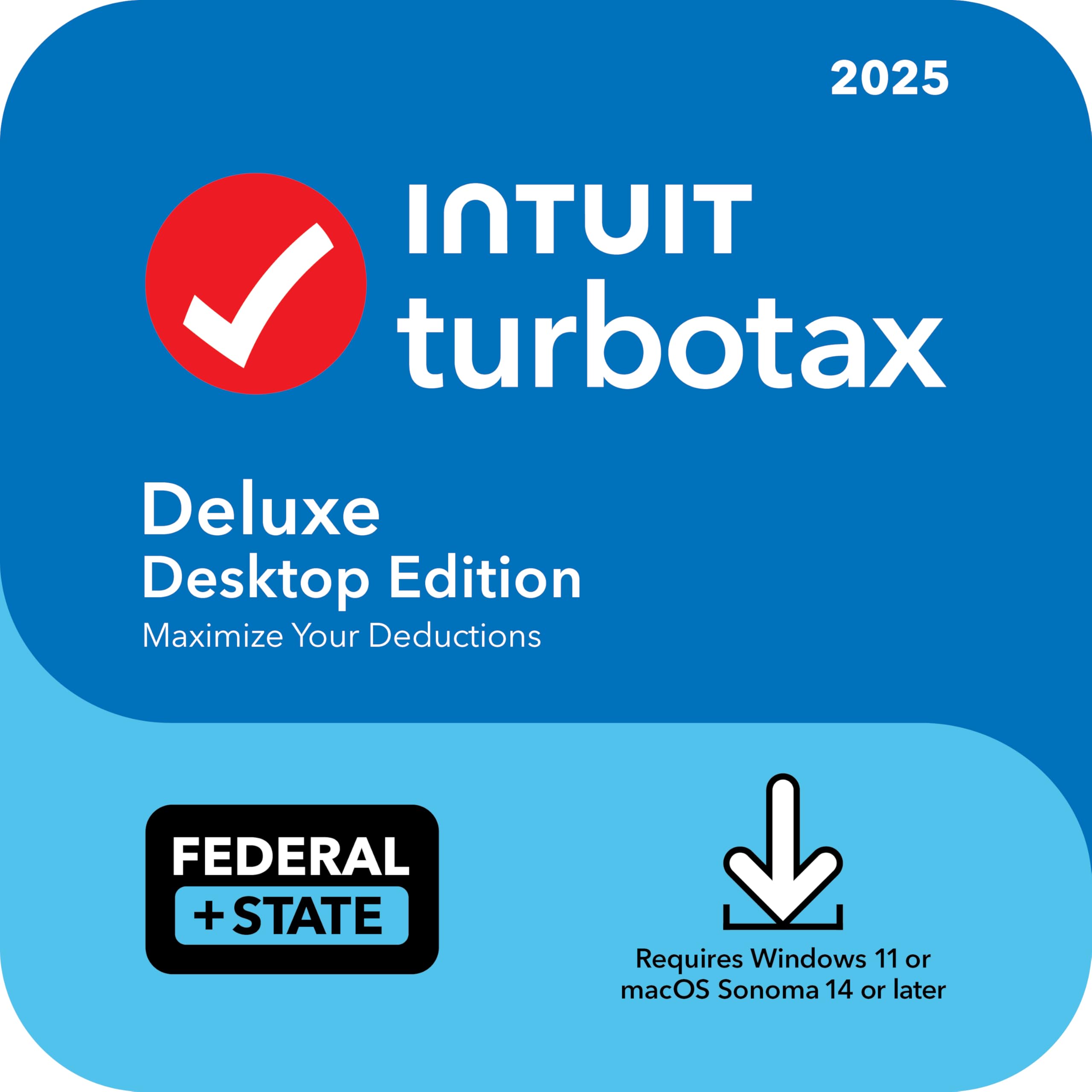 TurboTax Deluxe Desktop Edition 2025, Federal & State Tax Return [PC/Mac Download]