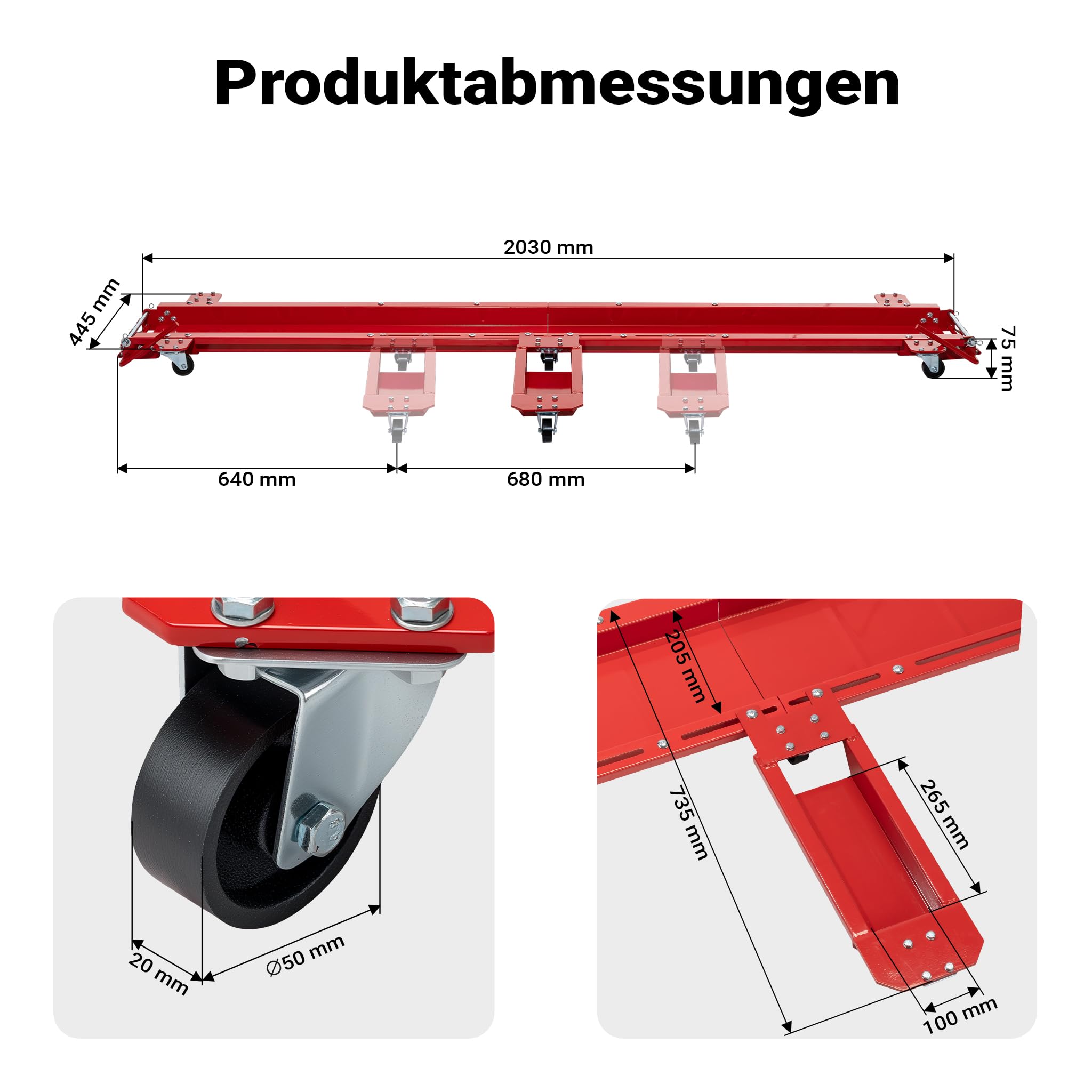 Rangierschiene Motorrad bis 570 kg Rangierhilfe Rangierheber Rangierplatte