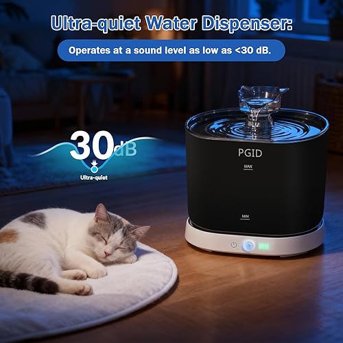 Miniatura 4 de Fuente de agua para gatos con bomba sensorial, fuente de agua automática de 2.2L74 onzas para gatos de interior, ultra silenciosa, funciona con