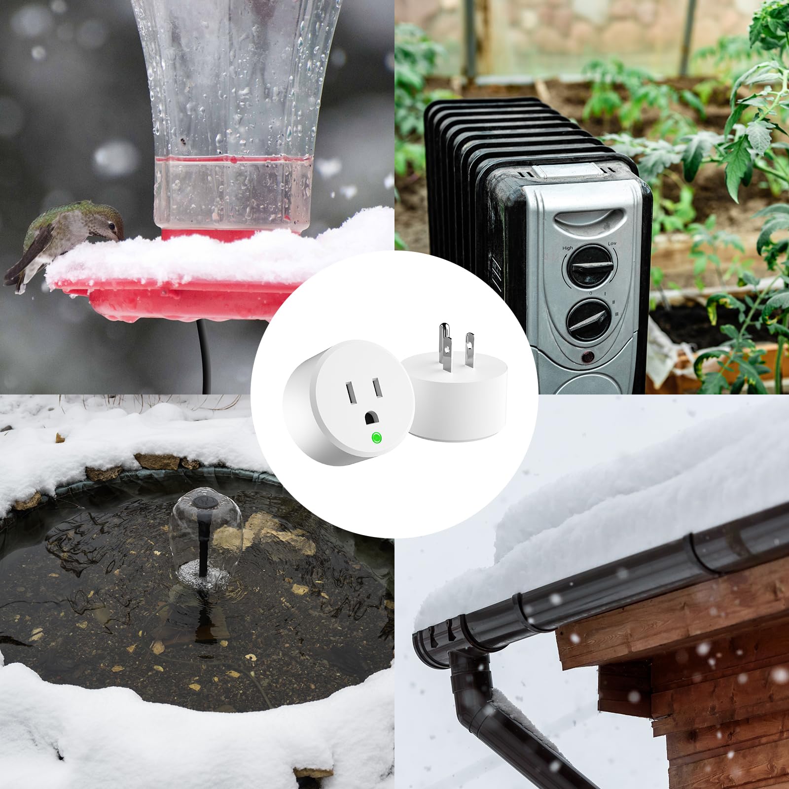 Wylot sterowany termostatem – włączanie przy temperaturze -0.0 °C/wyłączone przy 10.0 °C, wylot wtyczki termostatu, nie ma potrzeby ręcznego zamykania, do podgrzewacza wody dla kurczaków, podgrzewacza