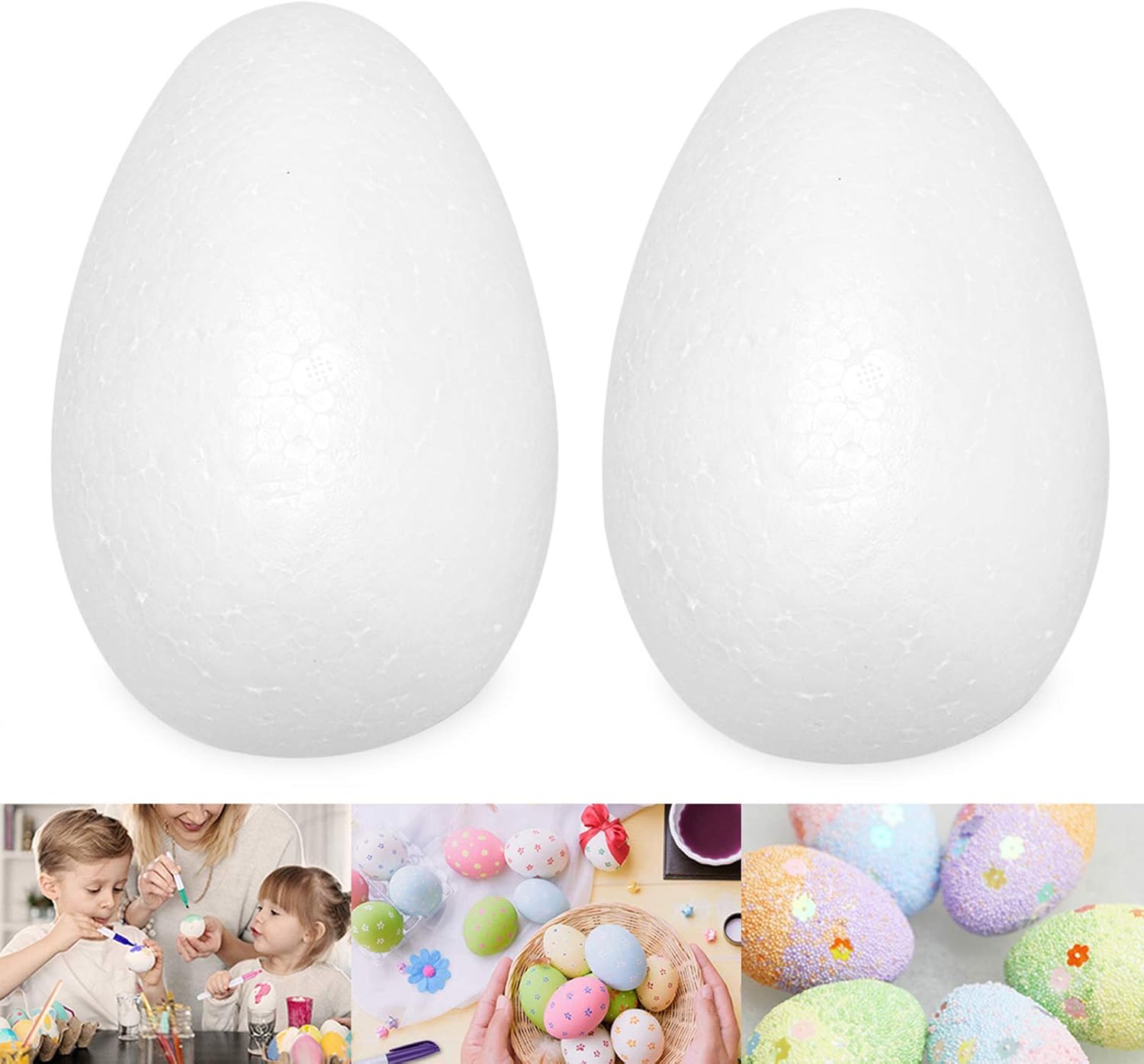 Amazon Co Jp Actenly 6個 ナチュラルホワイト 発泡スチロールエッグ クラフトエッグ ハンドメイド ボール ポリスチレンボール イースターエッグデコレーションアートとクラフト用 サイズ7 08インチ ホーム キッチン