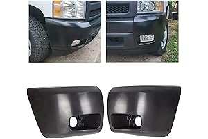 ECOTRIC Front Bumper End Caps Compatible with 2007-2013 Chevrolet Silverado 1500