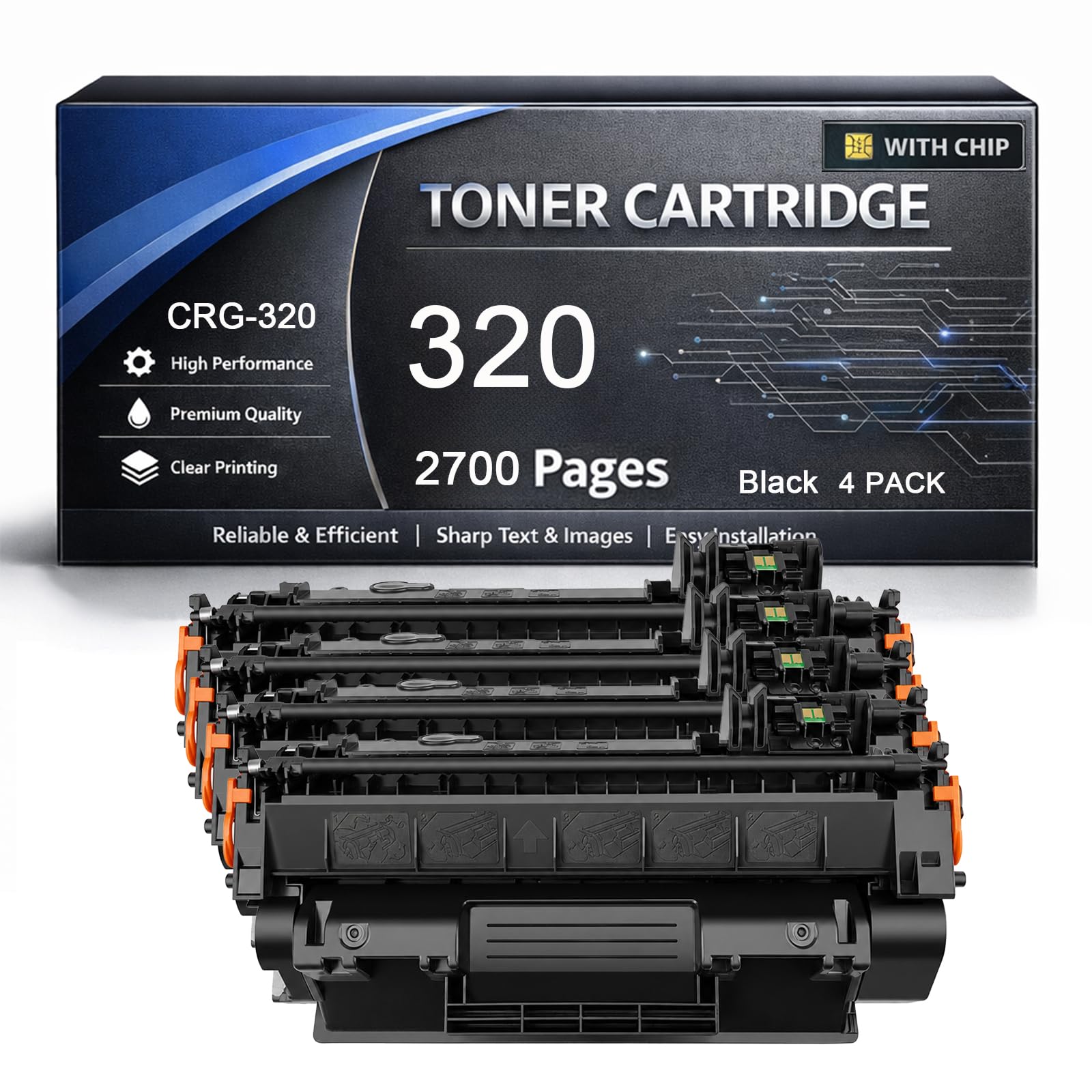 Toner 320 compatible Canon CRG-320 résout les pannes d'impression de texte pack de 4 - 8