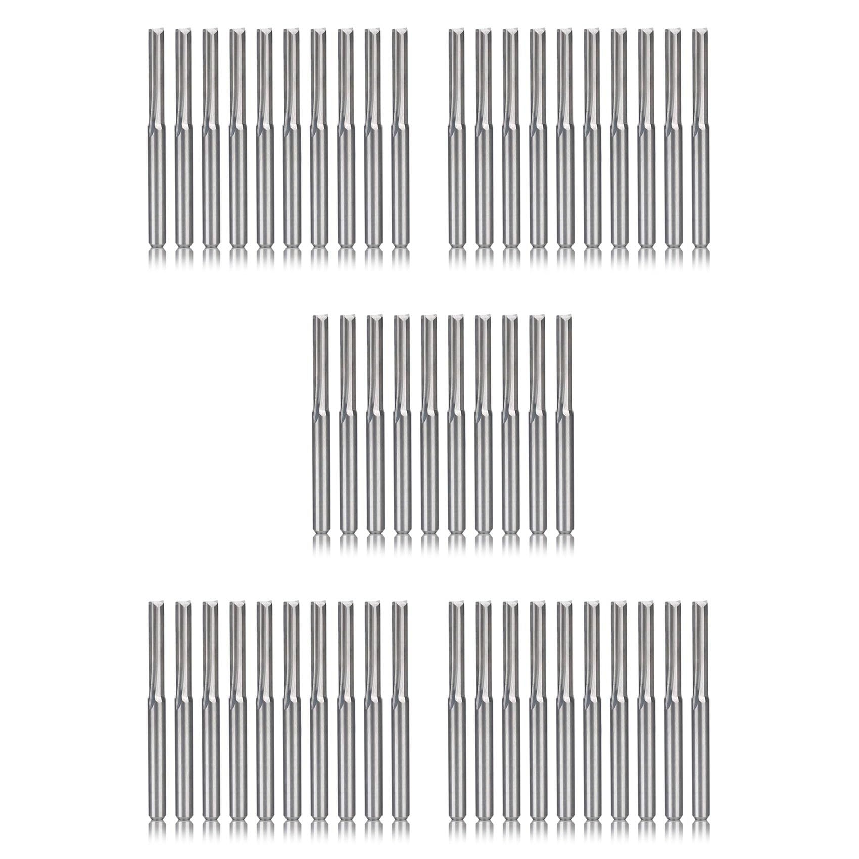 50 Pezzi 2 Flauto Punte del Router di Cnc 3.175 mm Dritto Fresa nel Acciaio al Tungsteno Fresa per Legno Plastica