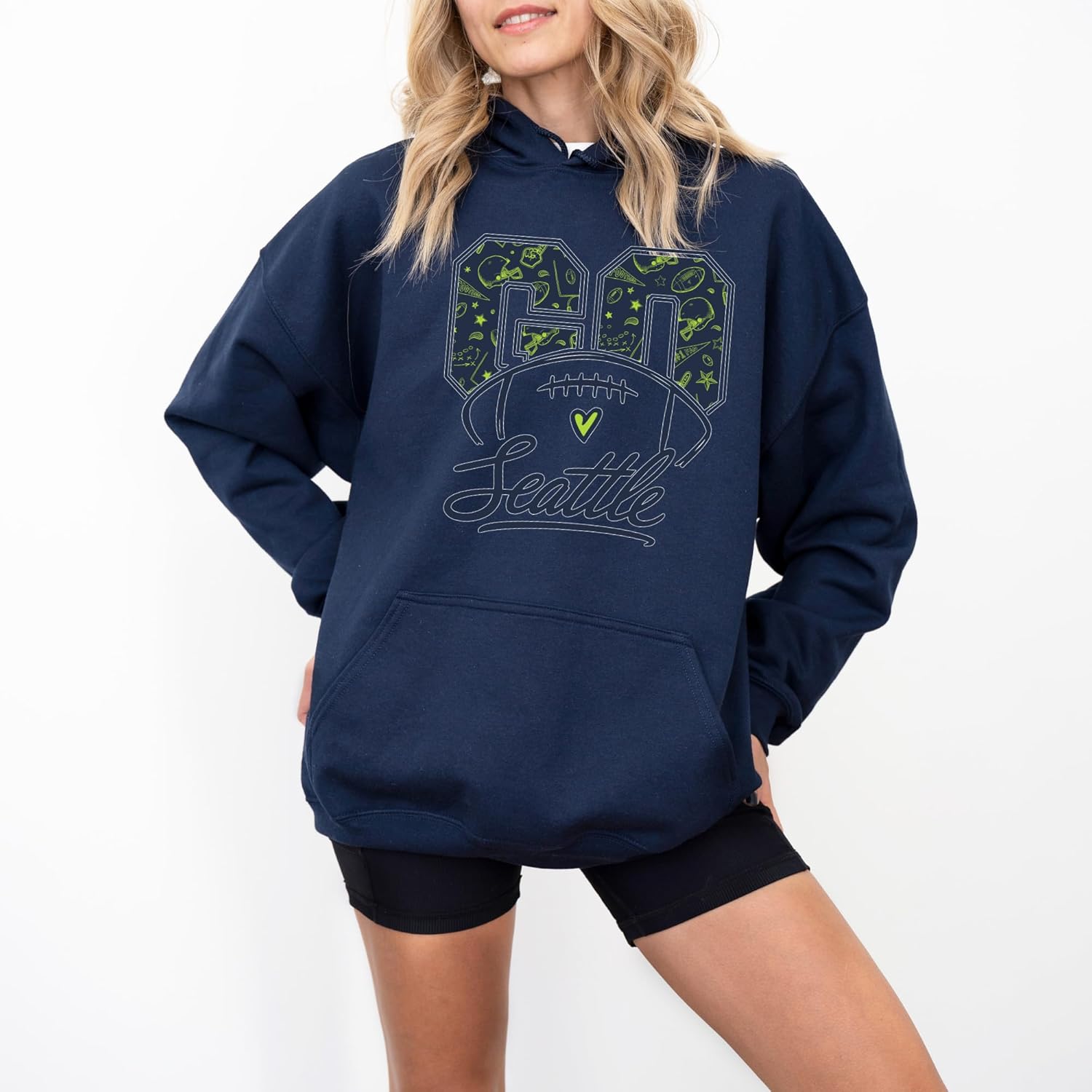 Go Seattle Game Day Sweatshirt – Cozy Retro Team Spirit Pullover – Fall Winter Crewneck for Women