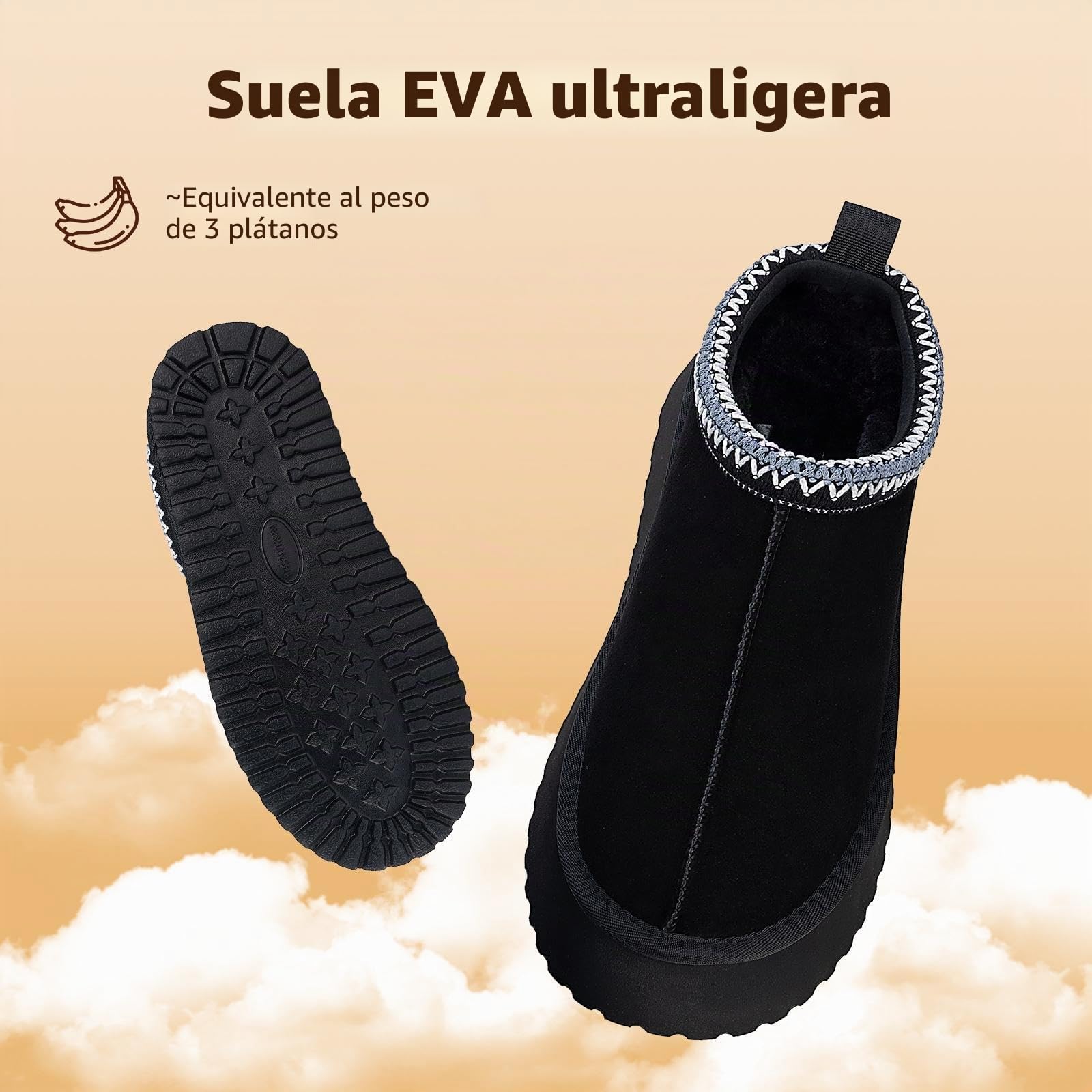 Mishansha Mujer Zapatillas de Estar Invierno Pantuflas Casa 36-42 EU | Zapatos, Antideslizantes, Cálidas, Calzado de Invierno, Grosor de 4 cm, Forro de Felpa Afelpada, Interiores, Paseos Diarios