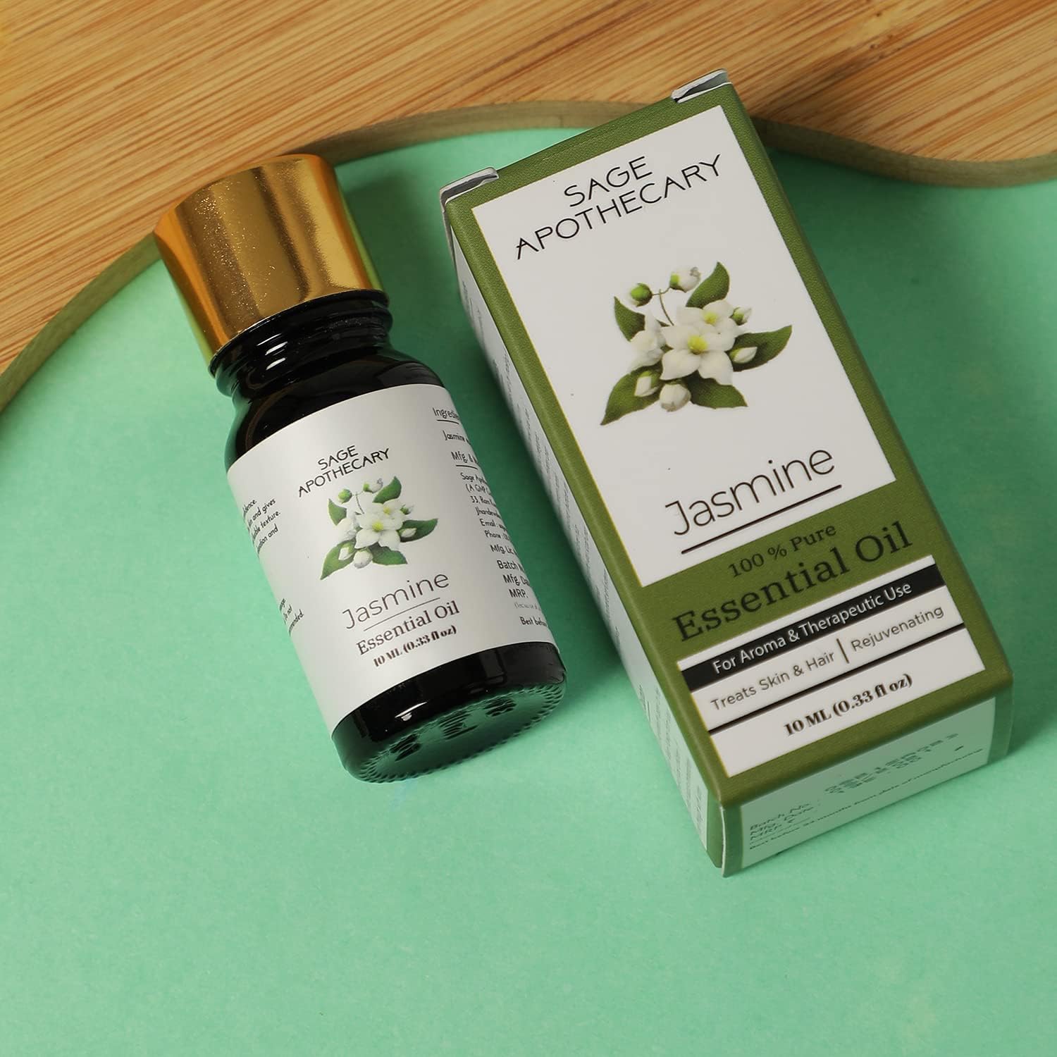 Sage Apothecary 100% Pure & Natural Jasmine Essential Oil for Hair Growth & Healthy Skin | Suitable for Men & Women | Pack of 10ML