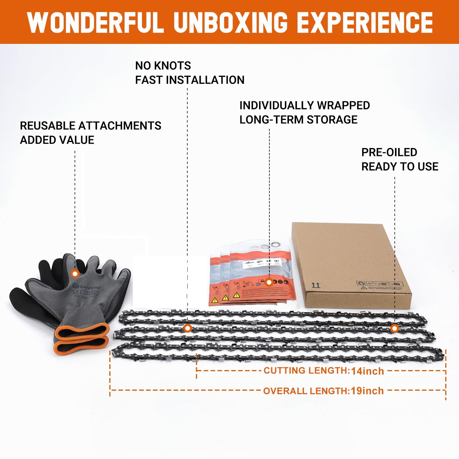 Snapklik.com : Savior 3Pack S52 14 Inch Chainsaw Chain 3/8" LP Pitch ...