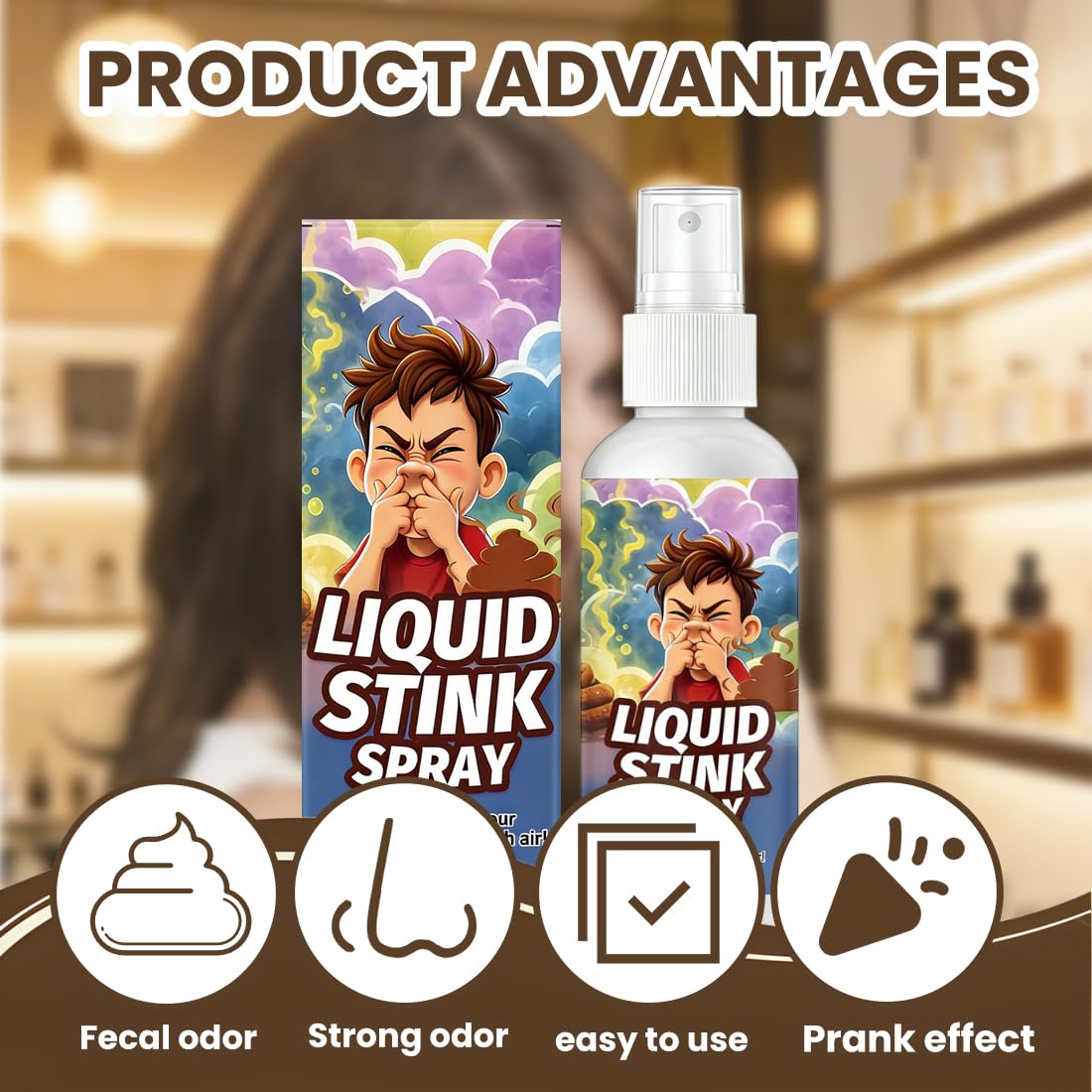 Spray Scoreggia Puzzolente Scherzo, Fart Spray Liquido Prank con Odore Forte, Gadget Divertente per Party Halloween, Scherzi per Adulti