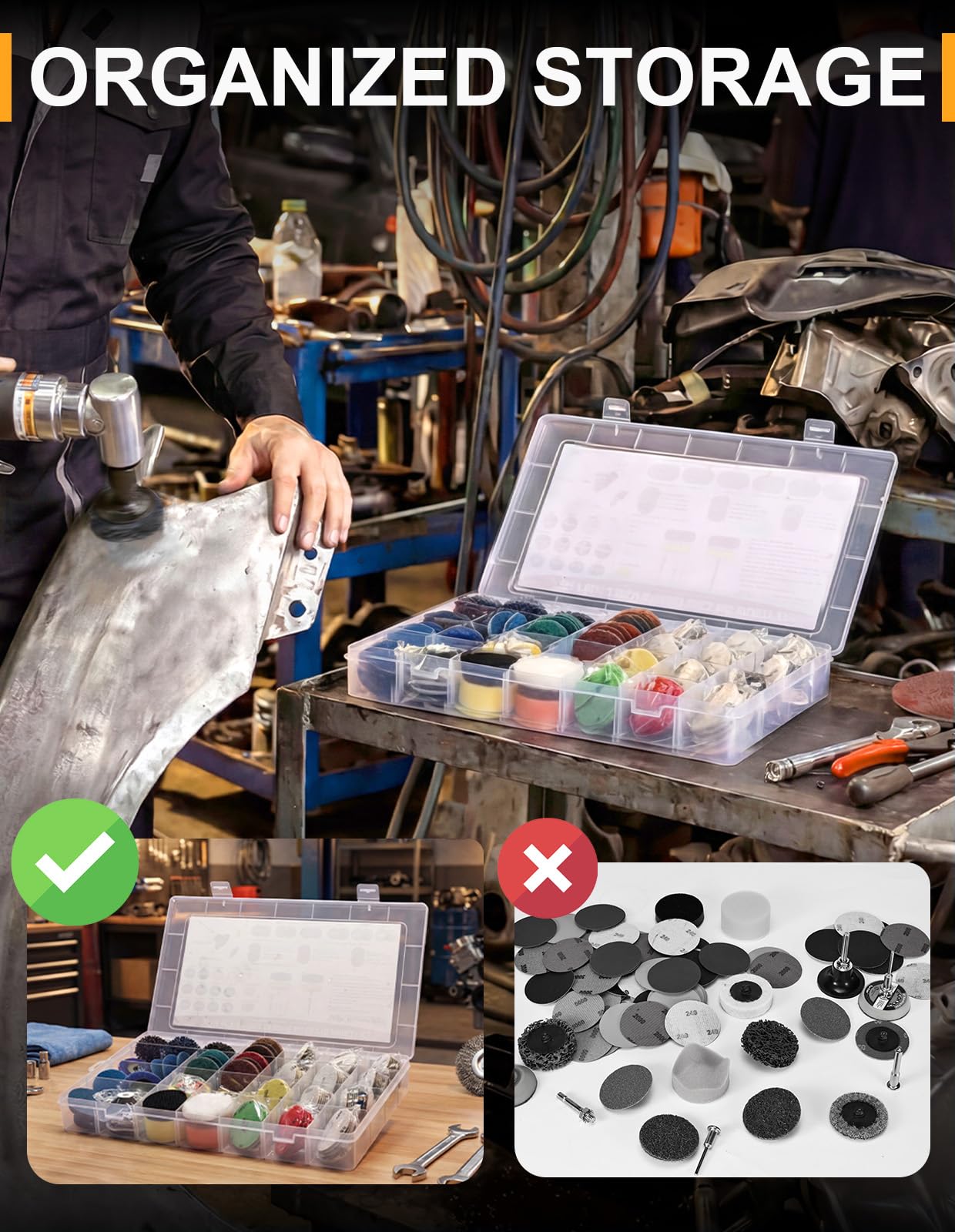 221 dischi abrasivi per smerigliatrice da 5 cm, accessori con blocco a rullo da 1/4 '' per smerigliatrice Milwaukee M12, attacco per trapano elettrico per condizionamento superficiale, levigatura e