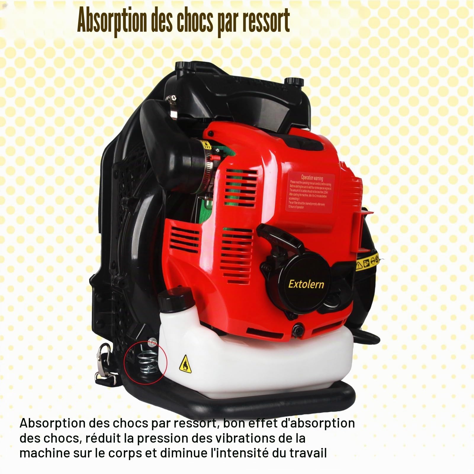 76.5 CC Backpack 4-Stroke Leaf Blower, 51mm Bore, High Performance, Petrol, Air-Cooled Blade Blower, 840 CU.Ft. per Minute, 4 HP, Snow Blower