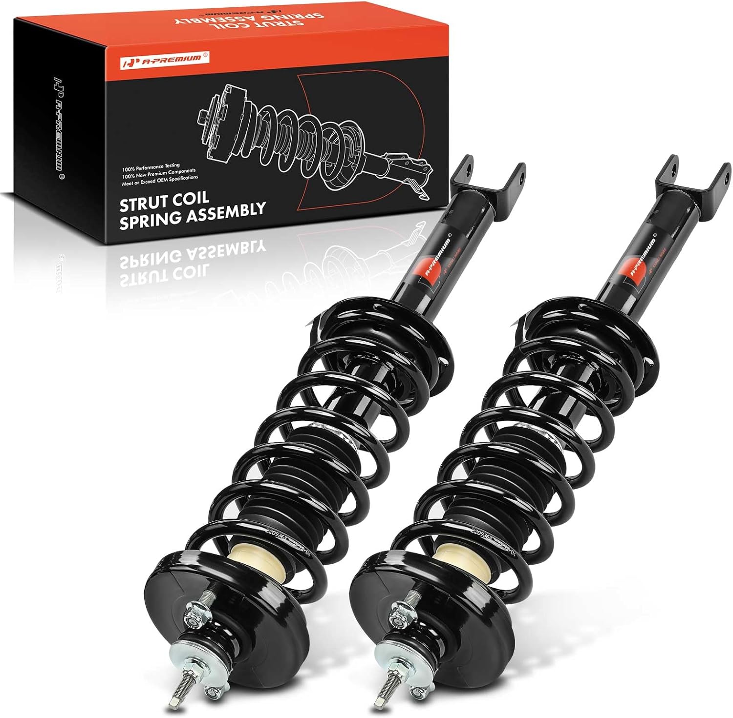 A-Premium Rear Pair (2) Complete Strut and Coil Spring Assembly Compatible with Honda Accord 2013 2014 2015, Driver and Passenger Side