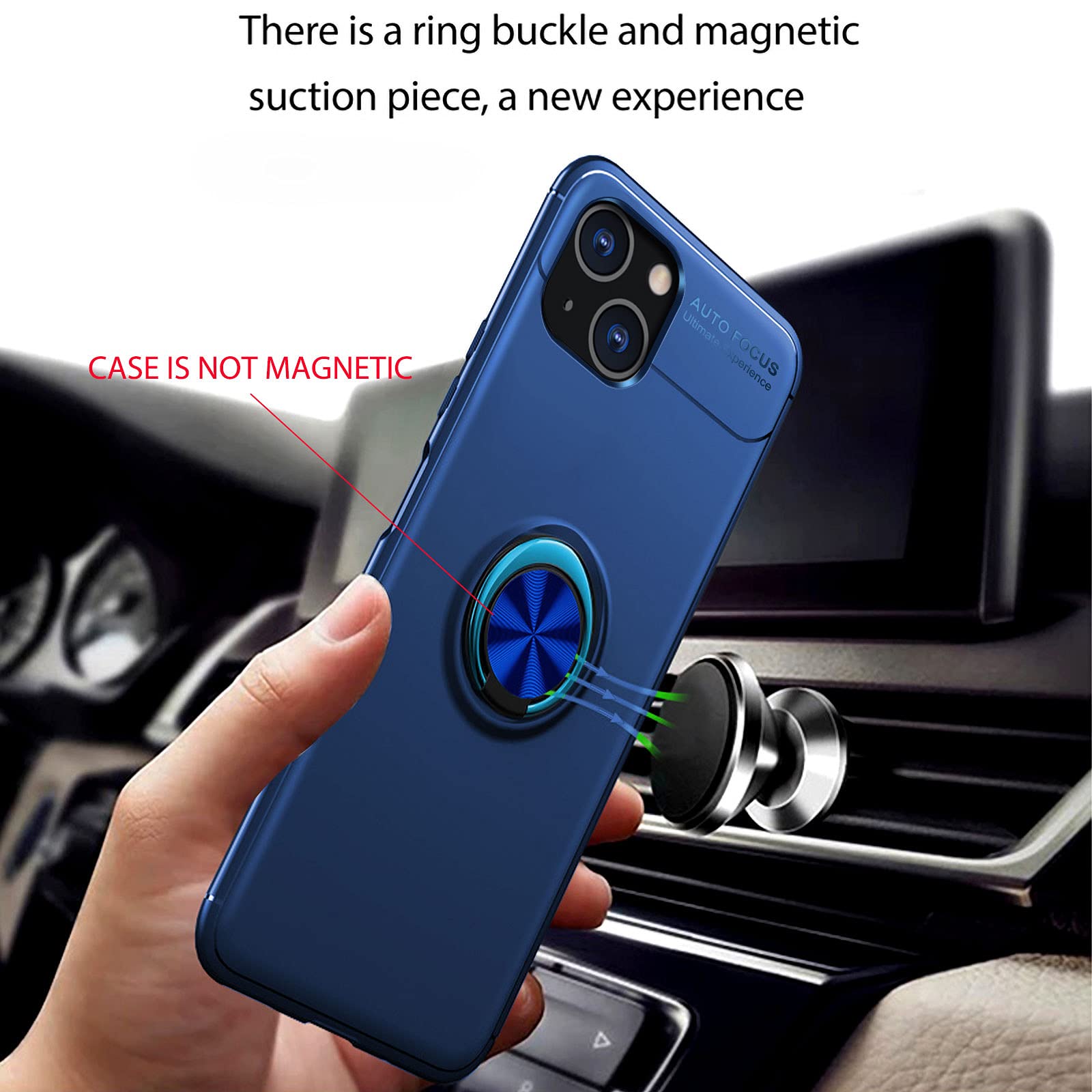 Asuwish Custodia Per IPhone 13 Mini 5,4" Con Cover Scorrevole Per Fotocamera, Anello Porta E Supporto, + Pellicola In Vetro Temperato