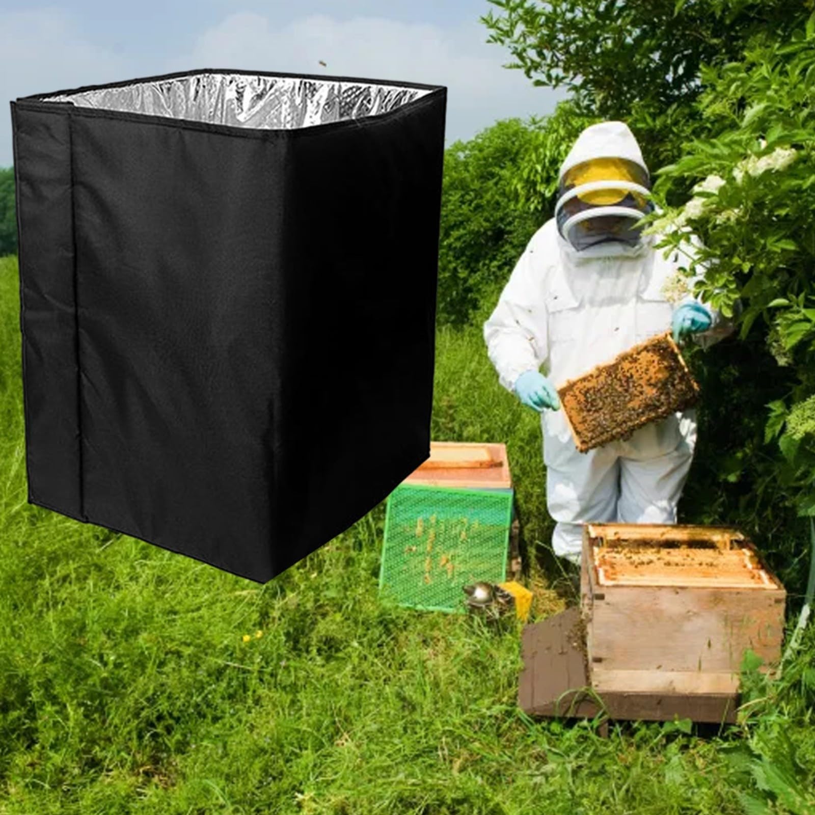 Hitzeschild in Bienenstock-Verpackung, Bienenstock-Hitzeschild, erhältlich in 183 oder 194 cm Länge