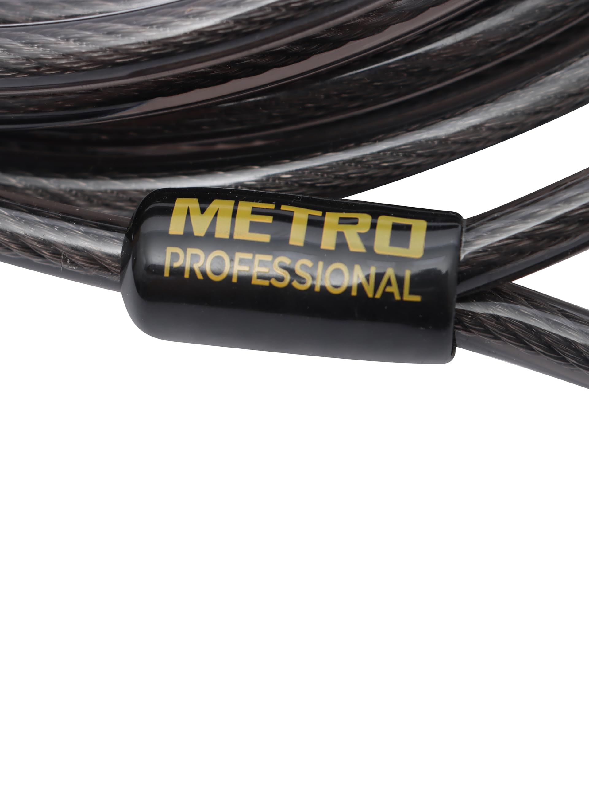 METRO PROFESSIONAL Câble de sécurité en acier 10 m, gainé avec 2 boucles, gris