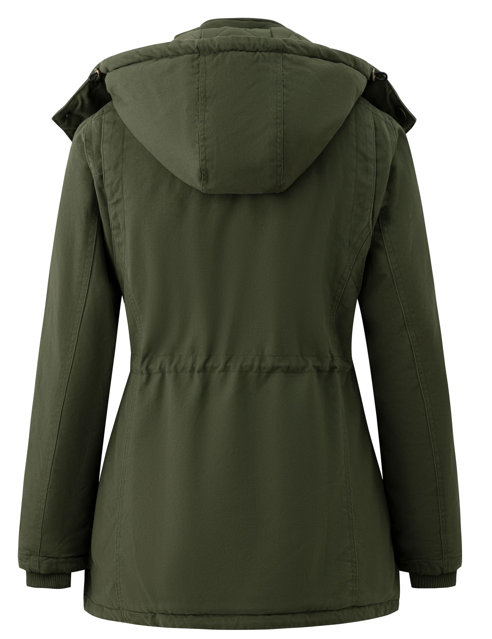 Wantdo Cappotto Invernale Caldo Giacca Antivento Medio Lungo Parka con Cappuccio Staccabile Giubbotto in Cotone Slim Fit Outdoor Donna