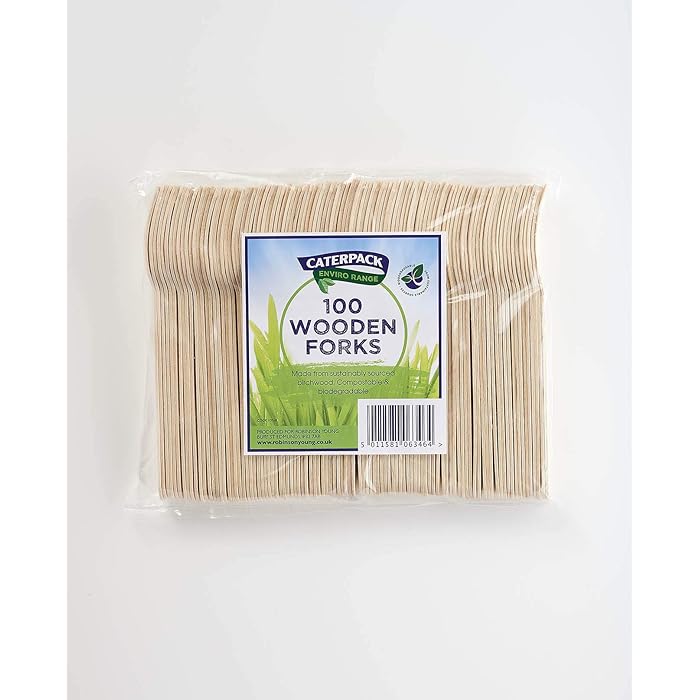 Buy Caterpack Enviro Wooden Forks, fully recyclable and biodegradable