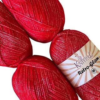 Retro-Glam Metallic Yarn Scarlet Red 4-Pack