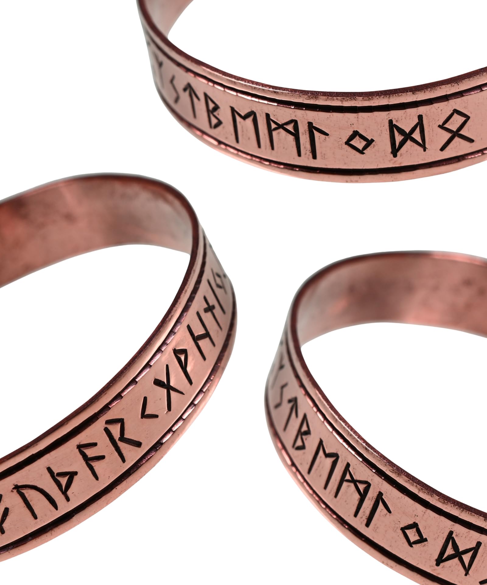 Bracciale vichingo con antico alfabeto rune Futhark, fatto a mano, in rame, modello: Runar