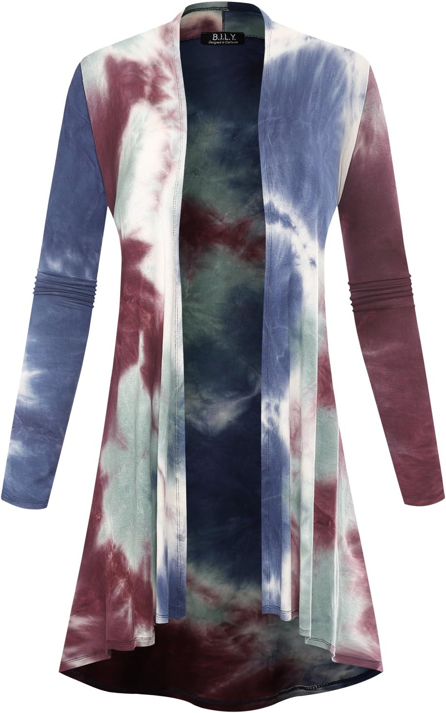 Women's Open Front Lightweight Jersey Classic Long Sleeve Cardigan