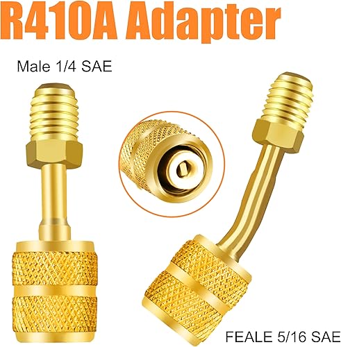 Miniatura 2 de Adaptador R410A para mini sistema split aire acondicionado HVAC 516" hembra a 14" macho flare, adaptador de tanque de refrigerante R134A a adaptador