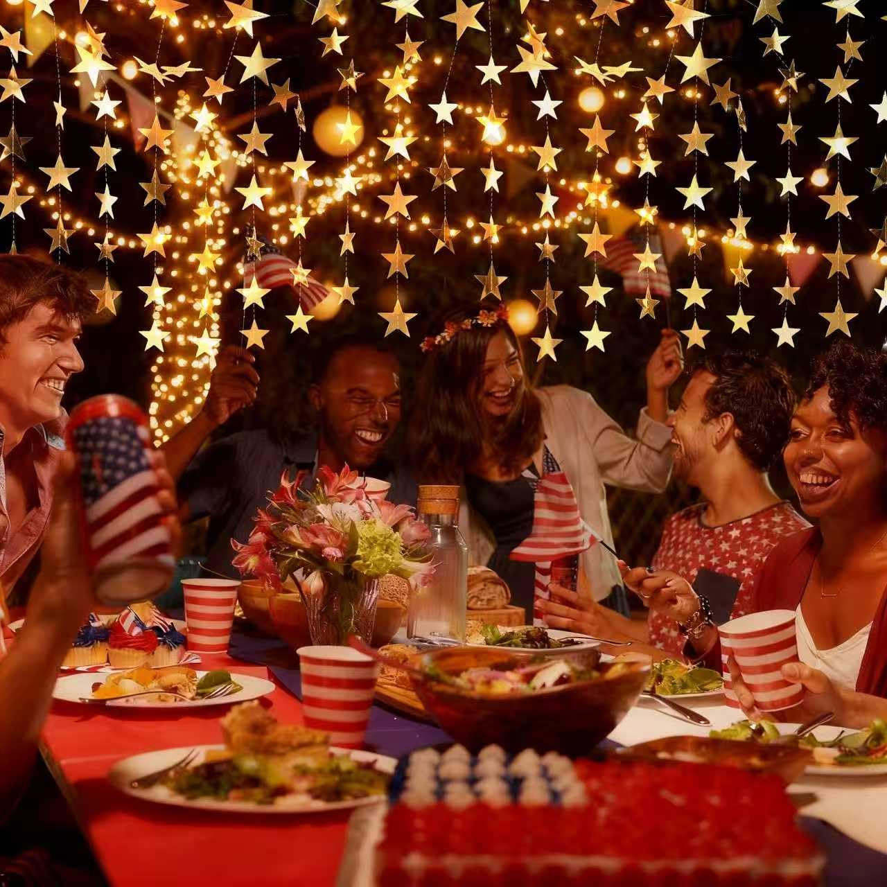 Gold Star Garland - 78ft Decorations for Parties -7
