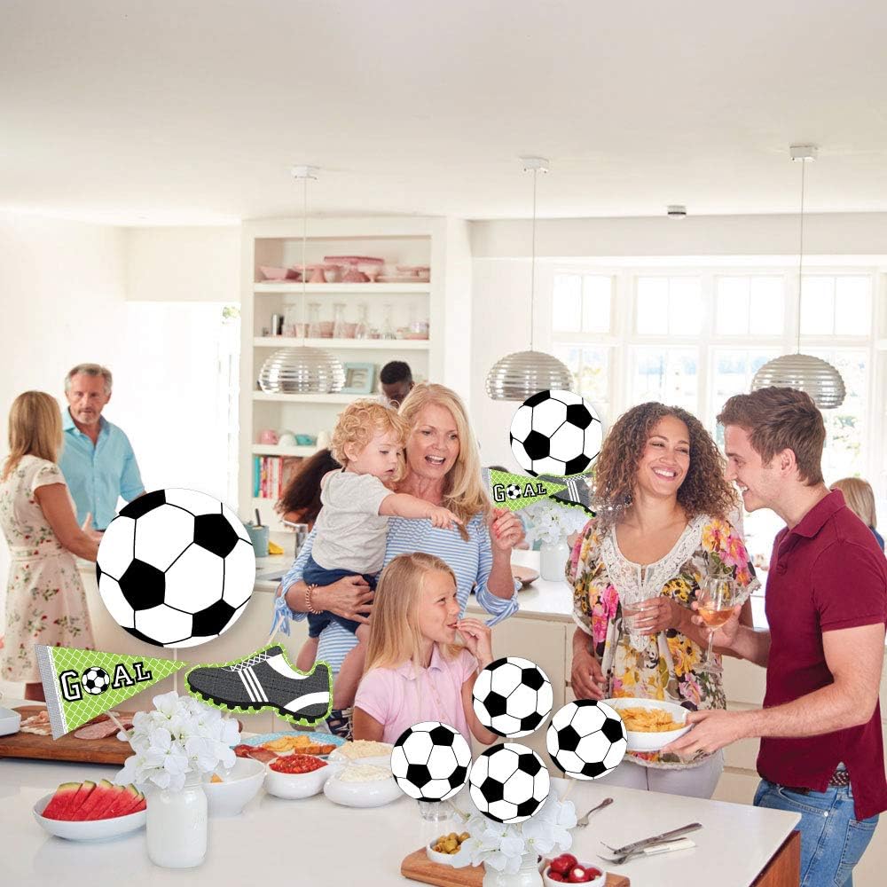 Big Dot of Happiness Goaaal - Soccer - Baby Shower or Birthday Party Centerpiece Sticks - Showstopper Table Toppers - 35 Pieces