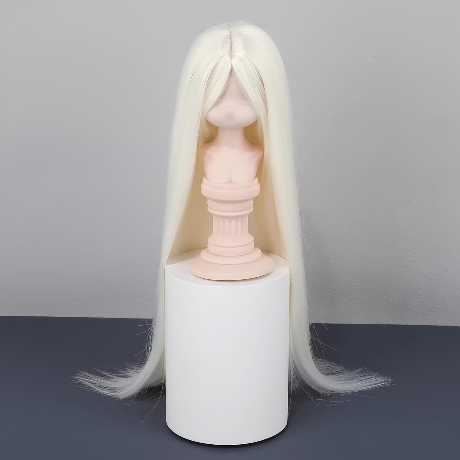 YHYQiFei BJD Doll Wig Ball Jointed Doll Fashions Soft Long Hair,Multiple Colors,for 1/3 1/4 1/6 BJD Dolls (White 1/4)