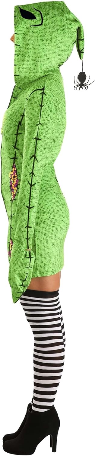 Deluxe Disney Oogie Boogie Hoodie Costume Dress - Official Nightmare Before Christmas Cosplay Outfit for Women