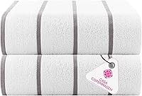 Vista 22 de CASA COPENHAGEN Solitaire - Juego de toallas de 6 piezas, color blanco brillante, 21.16 oz/m², 2 toallas de baño, 2 toallas de mano, 2 toallas