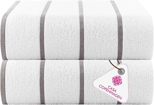 Miniatura 22 de CASA COPENHAGEN Solitaire - Juego de toallas de 6 piezas, color blanco brillante, 21.16 oz/m², 2 toallas de baño, 2 toallas de mano, 2 toallas