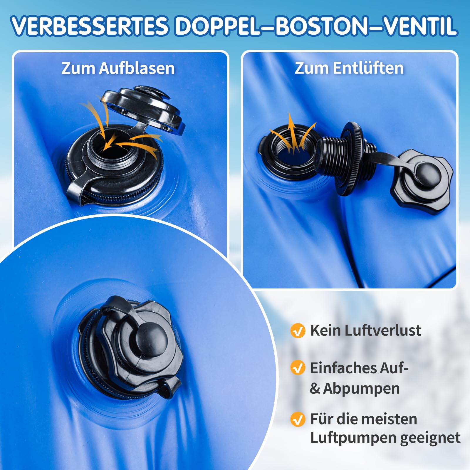Poolkissen Winter rund Ø 3,6 m für Aufstellpools, Pool-Luftkissen | Winterkissen für die Poolabdeckung aus 0,6 mm PVC mit Doppelnaht, kältebeständig, aufblasbar, mit Seil zum Eisdruckausgleich