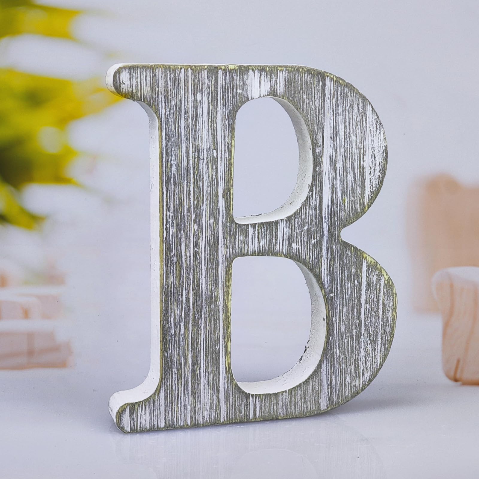 WOODOUNAI 6 Inch Unfinished Wood Letter - Rustic Decorative Letter For Wall Decor, Crafts, Sign Making (Letter F) - View #2