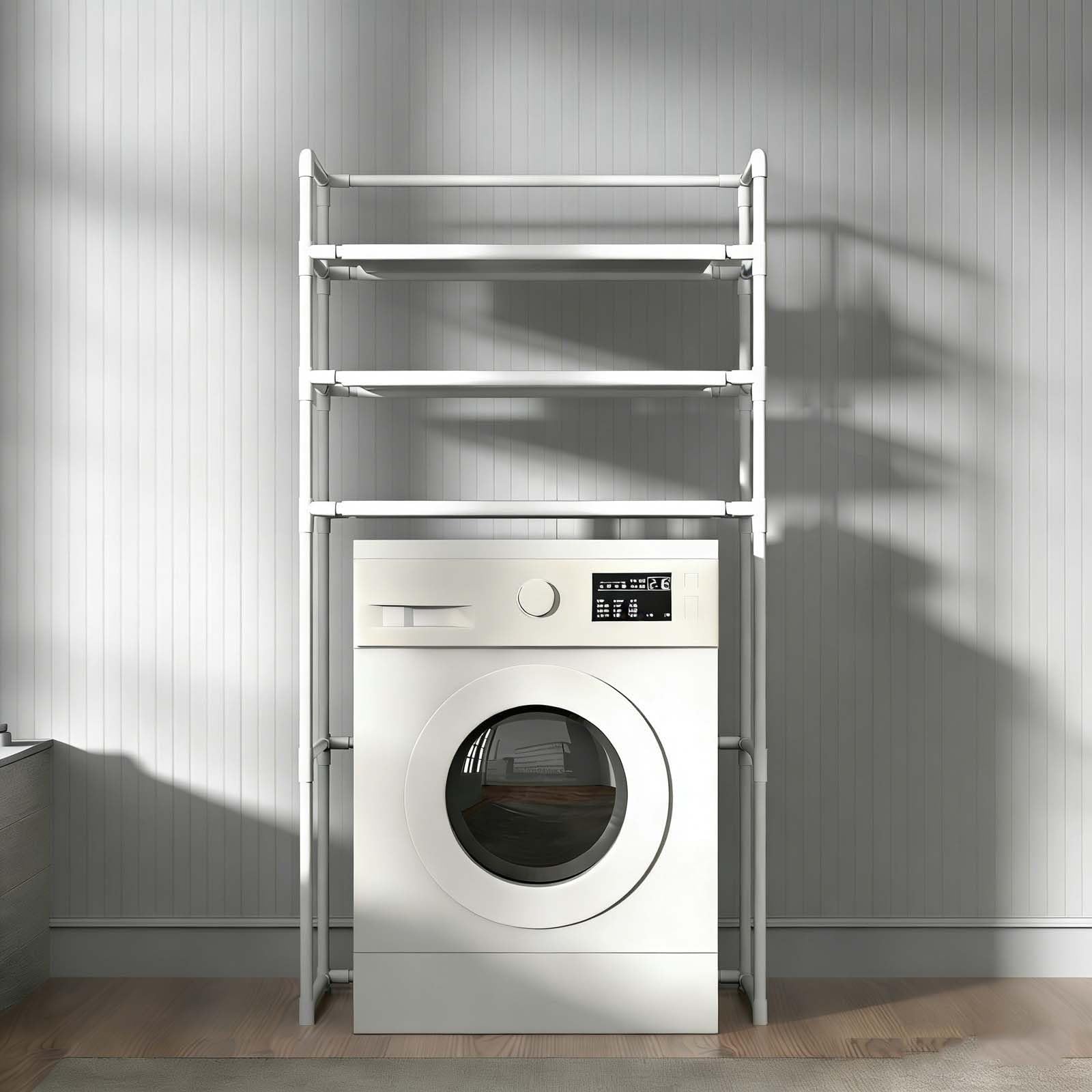 Unità Sto per lavatrice ed espandibile sopra il WC, per lavanderia pesante e versatile sopra la lavatrice, ripiano Sto (bianco)